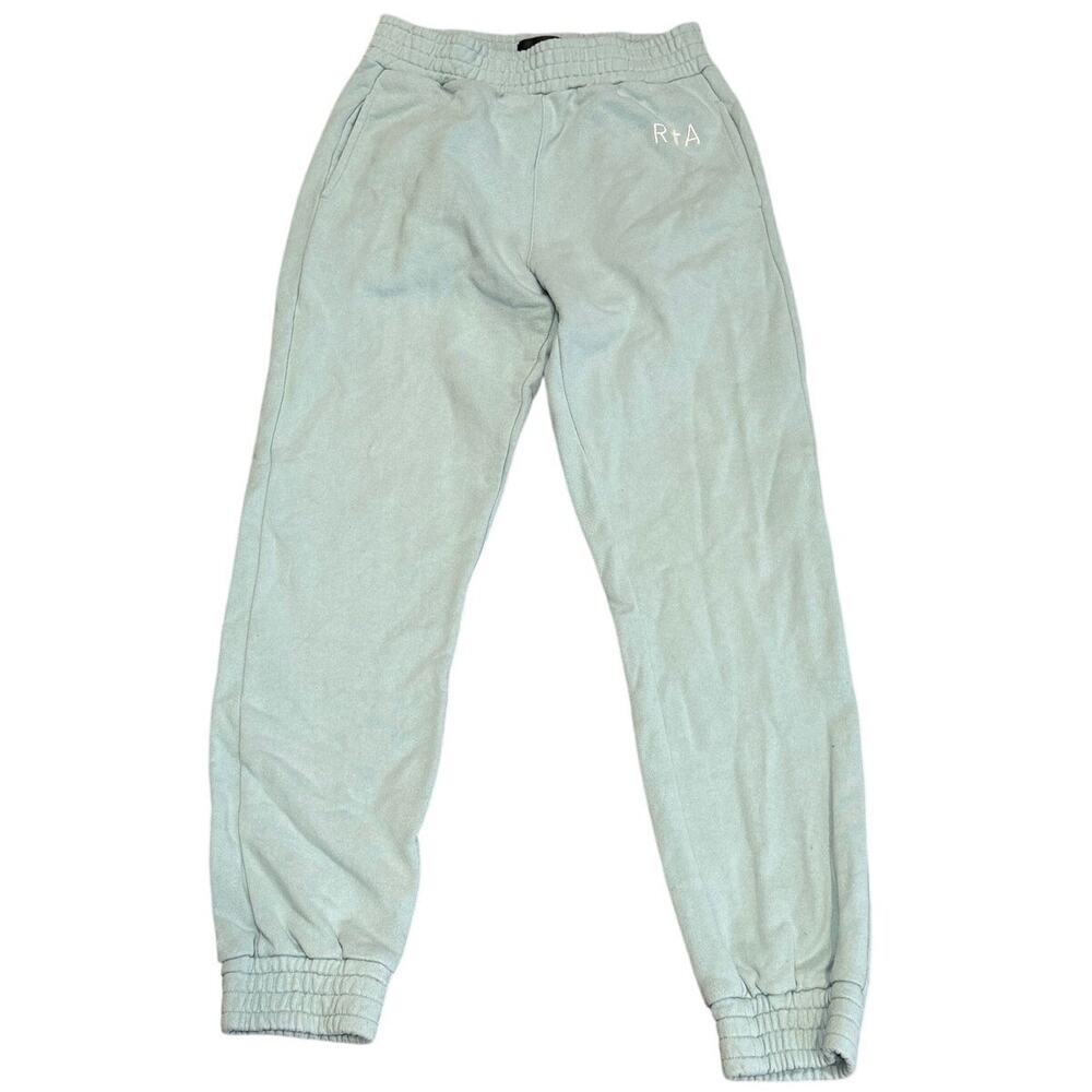 RTA Jogger Women S Light Blue Sweatpants Embroidered Logo Taper Leg Casual Pants